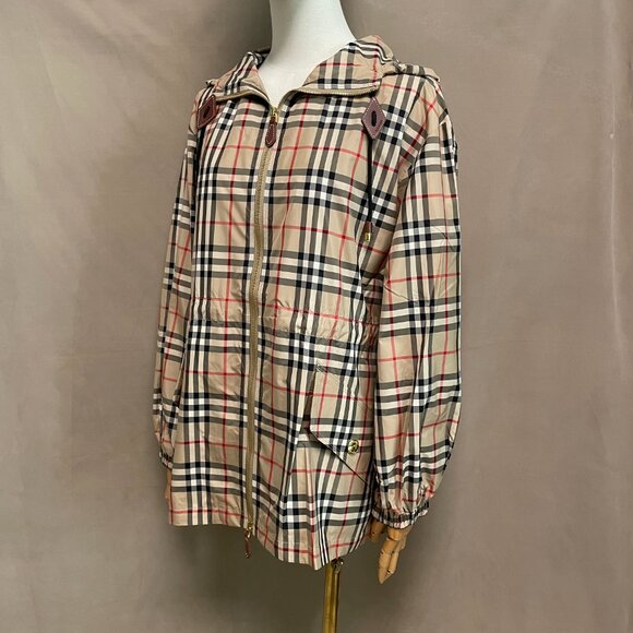 Burberry Plaid Pattern Outerwear Jacket Women Beige Jackets & Coats - Picture 2 of 10